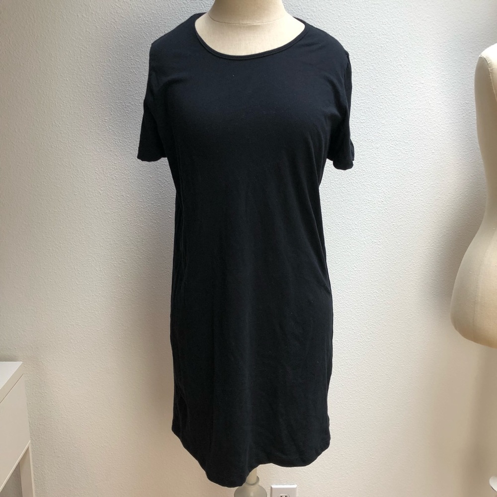 American Apparel Black Cotton T-Shirt Dress